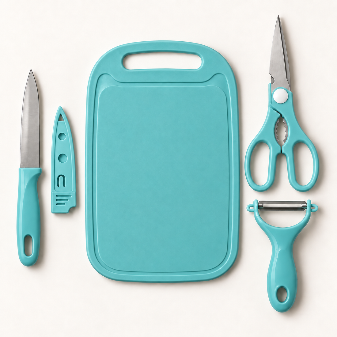 Kit de utensílios de cozinha na cor azul